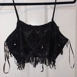 Sincerely Jules Black Embellished Crop Camisole